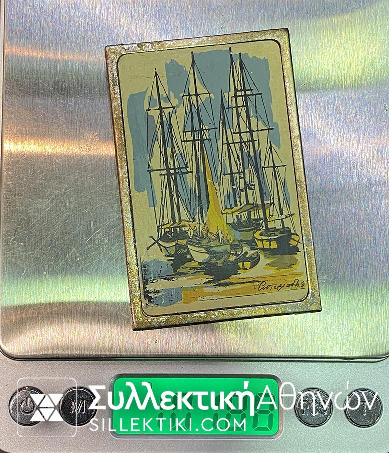 Silver plaques with a print of a painting by AGINOR ATHANASIADIS