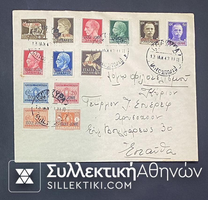 Philatelic Cover With Complete set ISOLLE JONIE 1943 Stamps