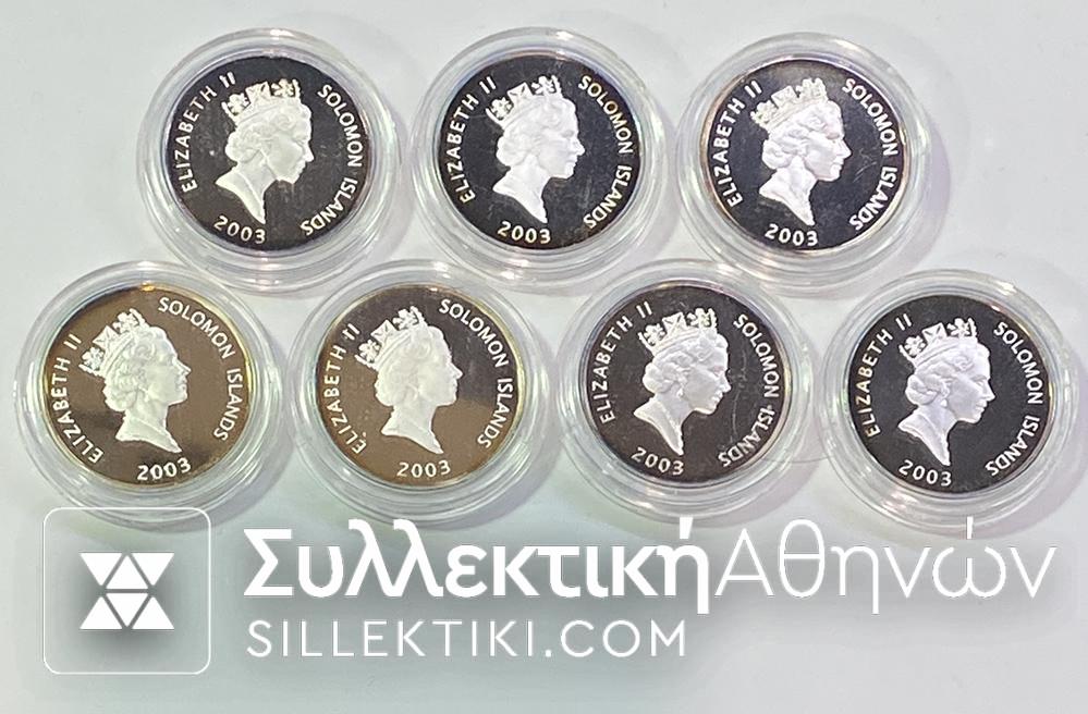 ΝΗΣΙΑ ΤΟΥ ΣΟΛΟΜΩΝΤΑ Συλλογή 7 Ασημένια Proof 25 Dol. 2003