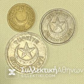 ΤΟΥΡΚΙΑ 3 Νομίσματα 5,10,10 Κιουρούς 1935 1940 VF
