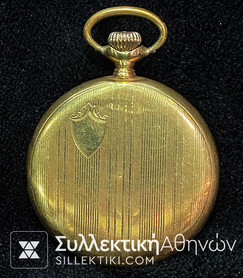 Ολόχρυσο Ρολόι τσέπης ZENITH 47 mm σε λειτουργία
