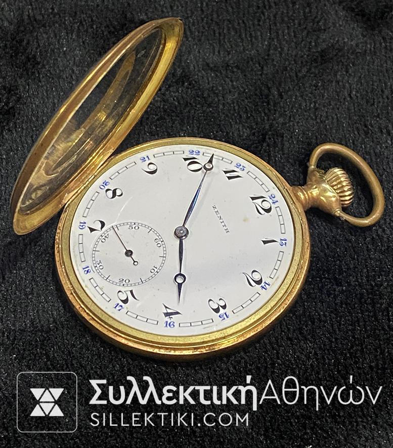 Ολόχρυσο Ρολόι τσέπης ZENITH 47 mm σε λειτουργία