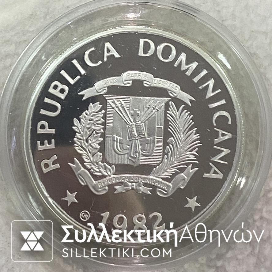 ΔΟΜΙΝΙΚΑΝΗ ΔΗΜΟΚΡΑΤΙΑ 10 Πέσος 1982 Ασημένιο Proof