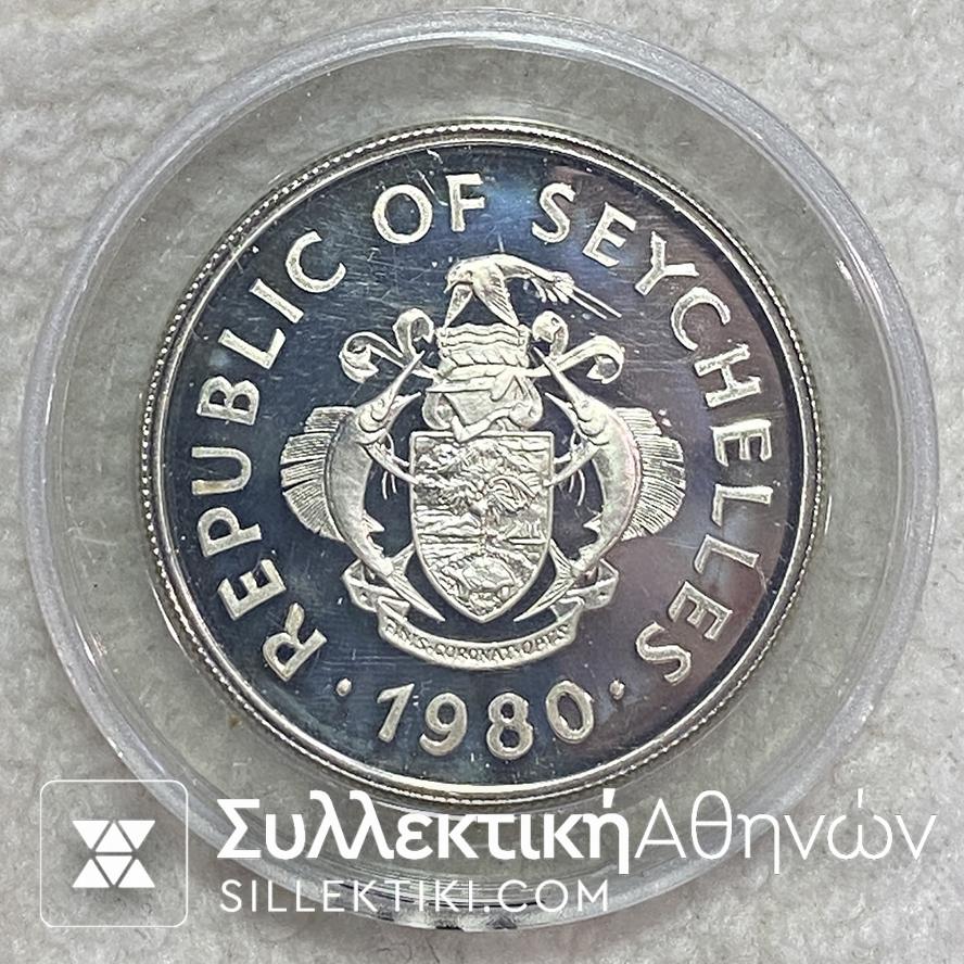 SEYCHELLES Silver Proof Coin 1980 50 Rupees