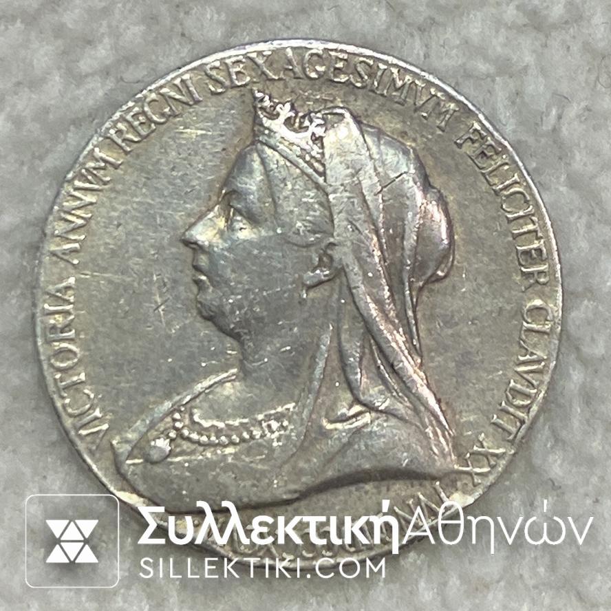 ΑΓΓΛΙΑ Ασημένιο Επετειακό Μετάλλιο Βικτώριας 1897