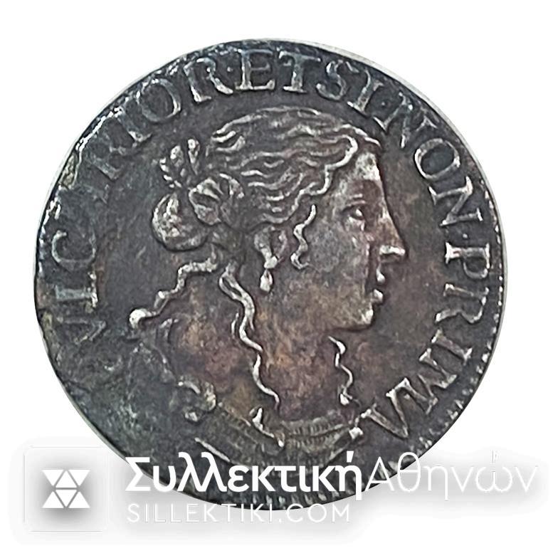 FRANCE 1/12 Ecu 1668 Silver coin. Authentic original patina Excellent condition