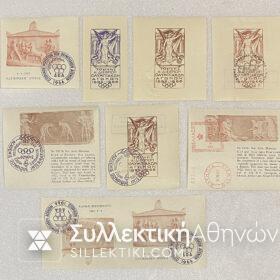 Collection of 8 different Commemorative Vignettes 1896-1966 Lux Olympic Games.