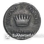ITALY 3 Centimi 1810 Bronze Coin