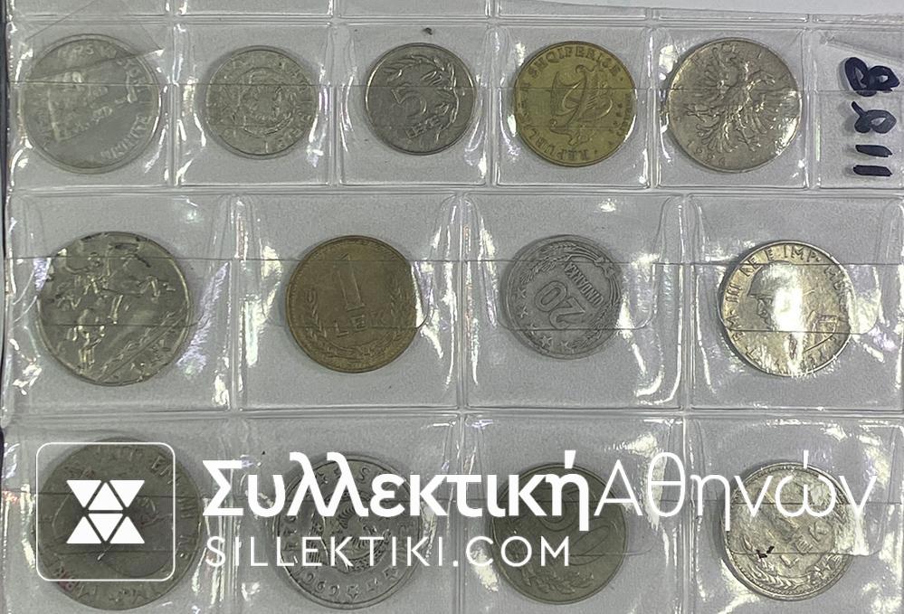 ΑΛΒΑΝΙΑ Συλλογή 13 Διαφορετικά Νομίσματα 1939-1994