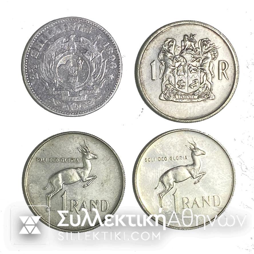 ΝΟΤΙΑ ΑΦΡΙΚΗ 4 Ασημ. 2 1/2 Shil 1896 και 3 Χ Rand 1966,69,75