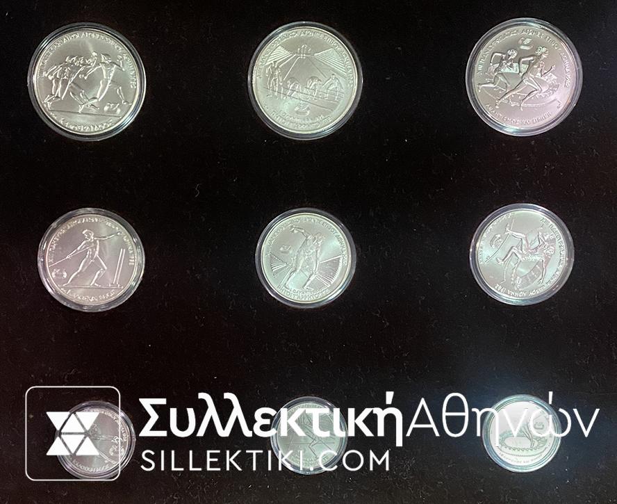 Complete set of (18) 1982 European Athletics Games Silver Coins<br><br>