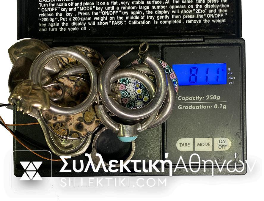 Beautiful lot with various silver jewelry in perfect and excellent condition.