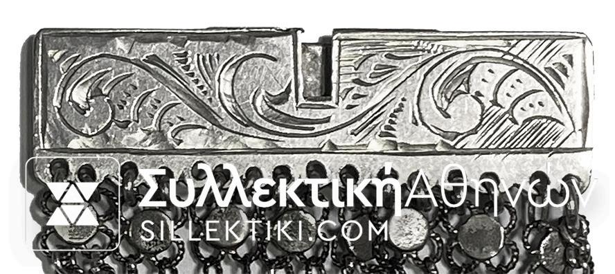 Antique Carved Silver Bracelet in excellent condition, fully intact and functional.