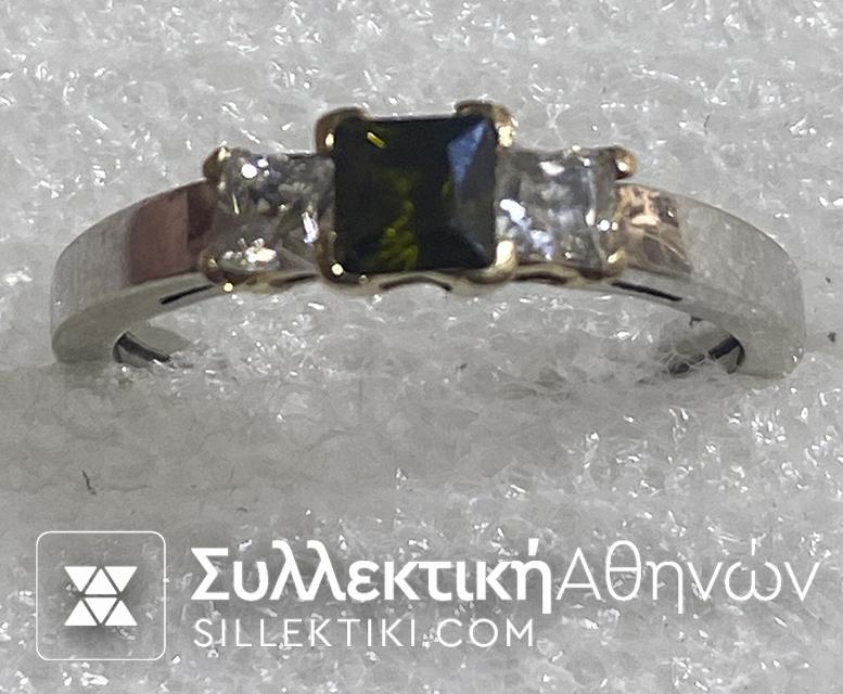 Χρυσό Δαχτυλίδι (Λευκόχρυσο 14 Καράτια) Μονόπετρο