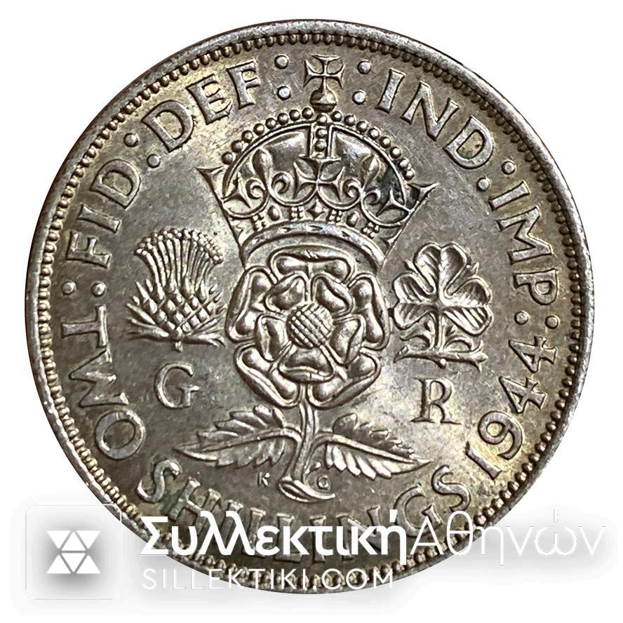 ΑΓΓΛΙΑ 2 Σελήνια (1 Φλορίνι) 1944 Ασημένιο Ακυκλοφόρητο