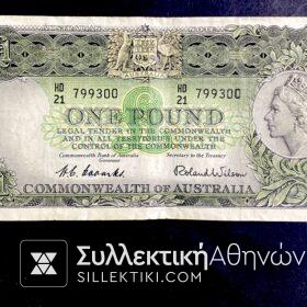 AUSTRALIA 1 POUND NOTE 1961 65