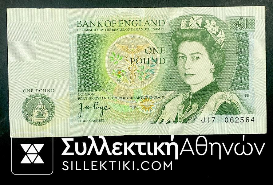 GR. BRITAIN PAPERMONEY 1 POUND ELIZABETH VF+++
