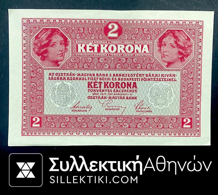 AUSTRIA HUNGARY Papermoney 1917 2 Kronen 1917 UNC
