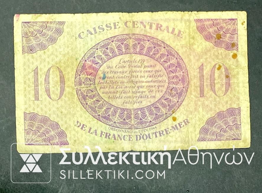 ΜΑΡΤΙΝΙΚΑ (Γαλλίας) 10 Φράγκα 1944 Χαρτονόμισμα F