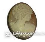 Very beautiful carved cameo brooch (or pendant - it also has a ring) of large size 55 X 42 millimeters in perfect condition with authentic patina