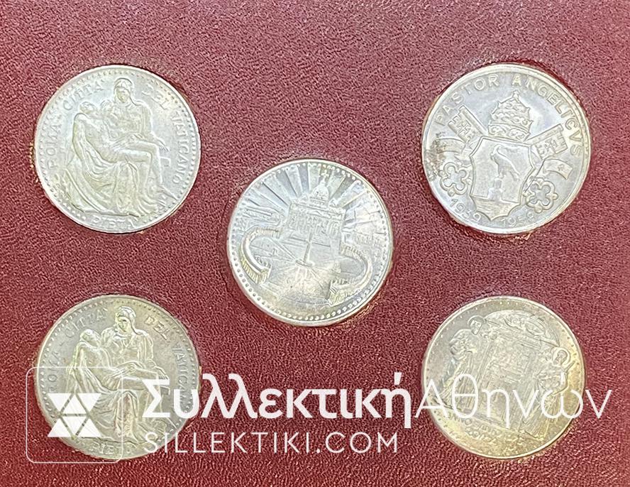 ΒΑΤΙΚΑΝΟ 5 Μετάλλια Με τους 5 Πάπες 1939 - 1980