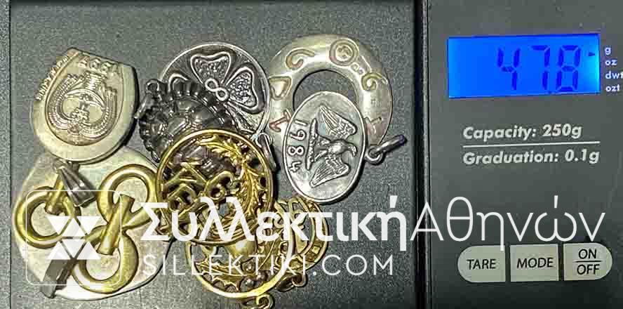 Συλλογή από 9 Διαφορετικά κοσμήματα Ασημένια Καλής Χρονιάς