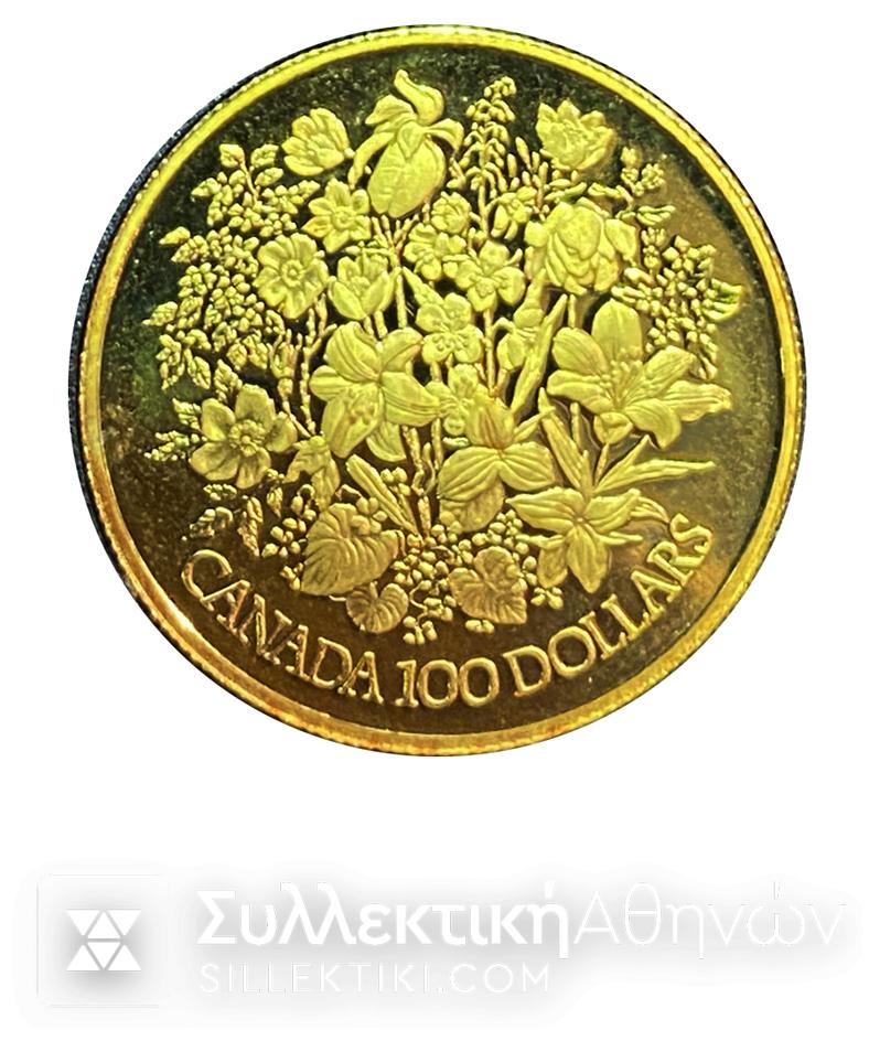 100 Δολάρια Χρυσό Νόμισμα Καναδά 1977