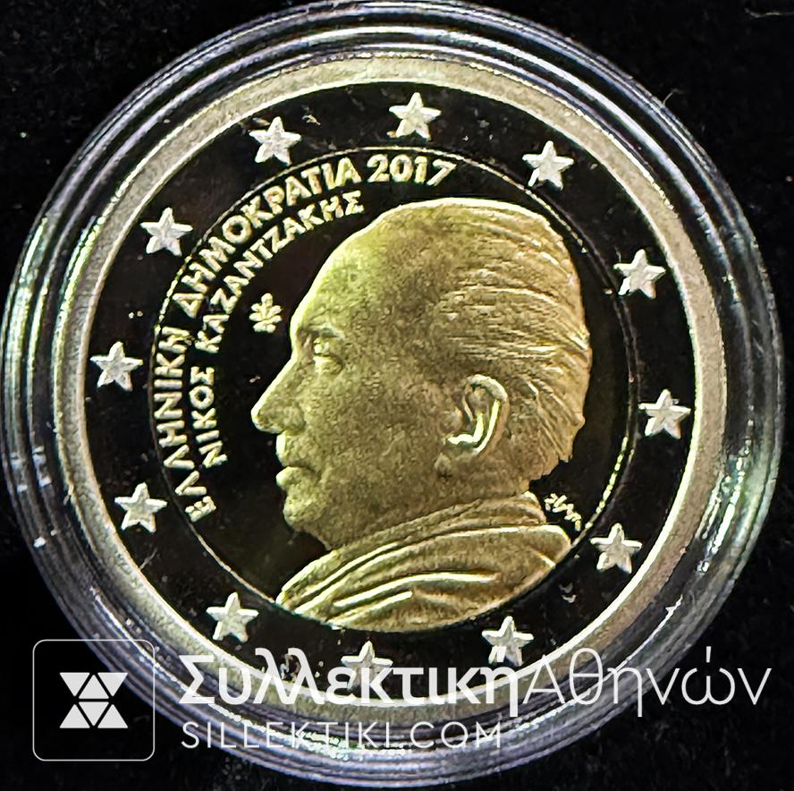 2 Ευρώ 2017 60 Χρόνια Μνήμης Νίκος Καζαντζάκης PROOF