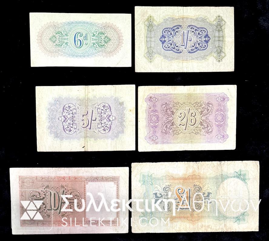 Πλήρη Σειρά "British Military" 6 Χαρτονομίσματα 1944-45 VF